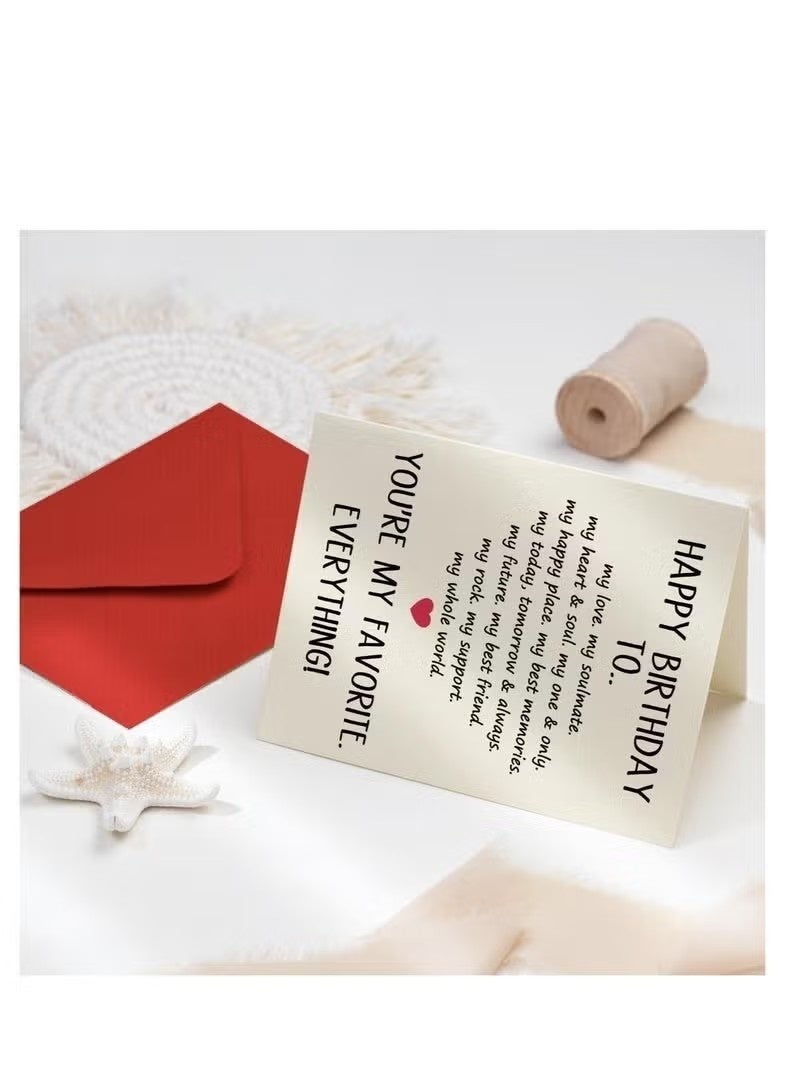 بطاقة معايدة عيد ميلاد مضحكة ورومانسية للزوج/الحبيب - بطاقة معايدة عيد ميلاد فكاهية رائعة مع ظرف، هدية جميلة للرجال (ورق فاخر غير لامع، فارغة من الداخل) - Image 3